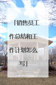 销售员工作总结和工作计划怎么写