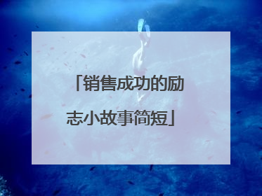 销售成功的励志小故事简短