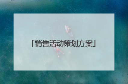 销售活动策划方案
