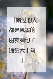 错过的人都是风景的朋友圈句子锦集六十句