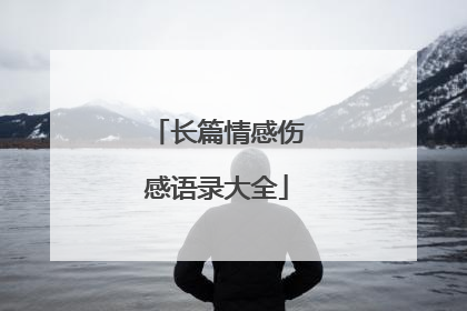 长篇情感伤感语录大全