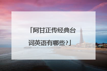 阿甘正传经典台词英语有哪些?