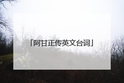 阿甘正传英文台词