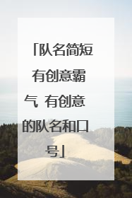 队名简短 有创意霸气 有创意的队名和口号