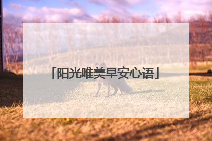 阳光唯美早安心语