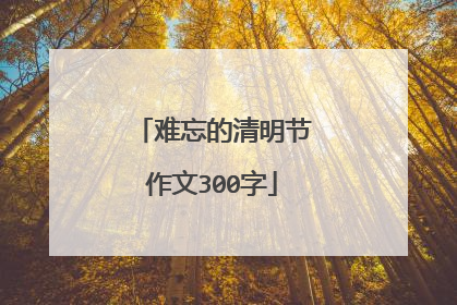 难忘的清明节作文300字