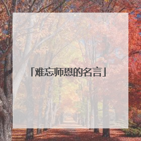 难忘师恩的名言