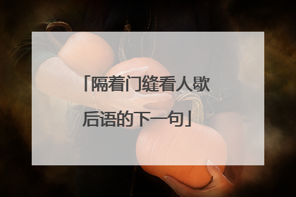 隔着门缝看人歇后语的下一句