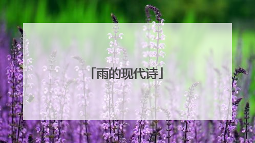 雨的现代诗