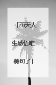 雨天人生感悟唯美句子