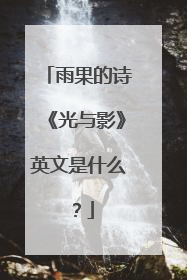 雨果的诗《光与影》英文是什么？
