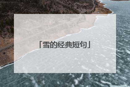 雪的经典短句