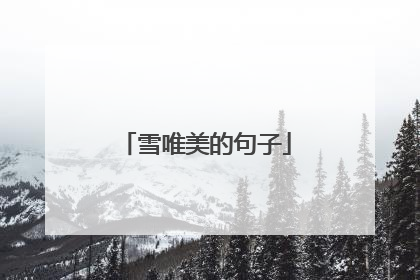 雪唯美的句子