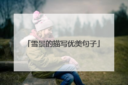 雪景的描写优美句子