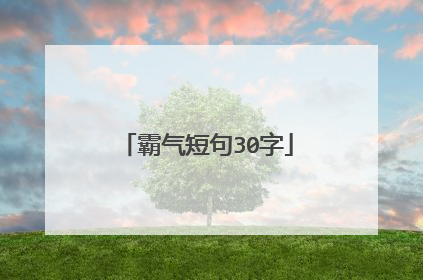霸气短句30字