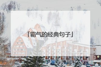 霸气的经典句子