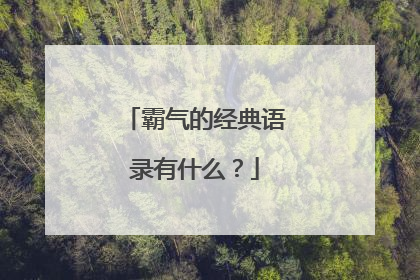 霸气的经典语录有什么？