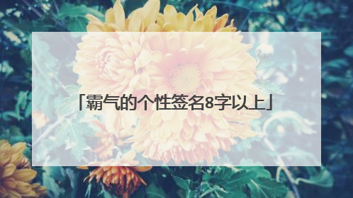 霸气的个性签名8字以上