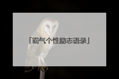 霸气个性励志语录