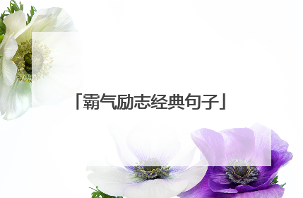 霸气励志经典句子