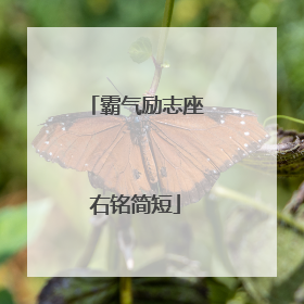 霸气励志座右铭简短
