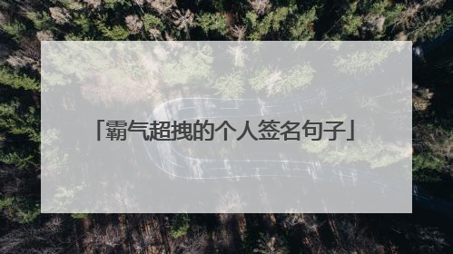 霸气超拽的个人签名句子