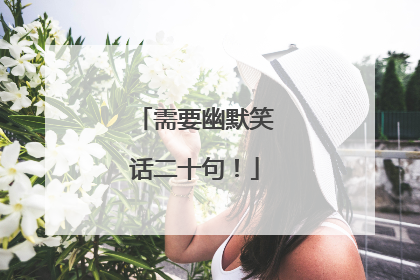 需要幽默笑话二十句！