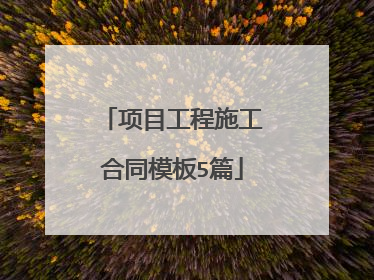 项目工程施工合同模板5篇