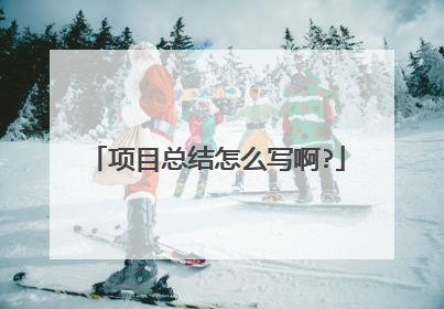 项目总结怎么写啊?