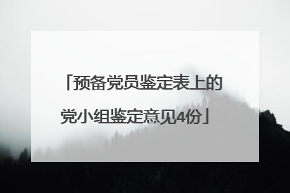 预备党员鉴定表上的党小组鉴定意见4份