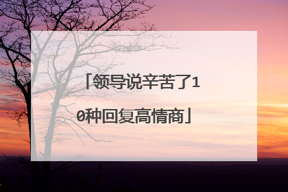 领导说辛苦了10种回复高情商