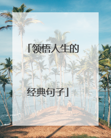 领悟人生的经典句子