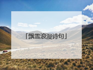 飘雪浪漫诗句