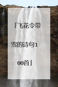 飞花令带雪的诗句100首
