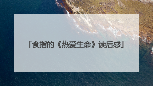 食指的《热爱生命》读后感