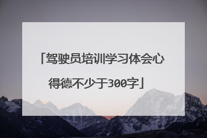 驾驶员培训学习体会心得德不少于300字