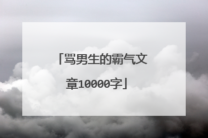 骂男生的霸气文章10000字