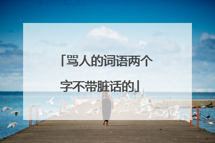 骂人的词语两个字不带脏话的