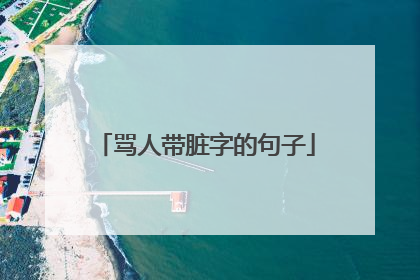 骂人带脏字的句子