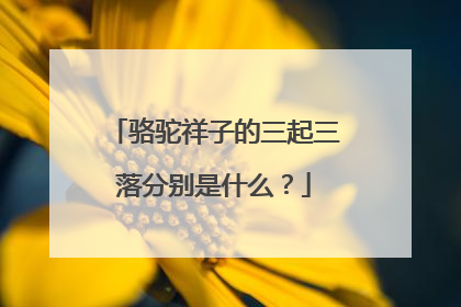 骆驼祥子的三起三落分别是什么?