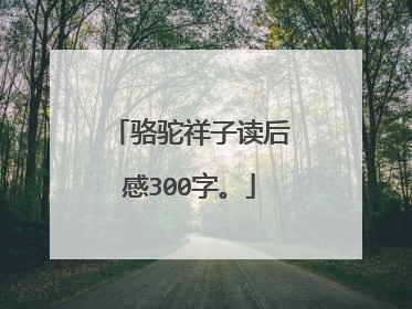 骆驼祥子读后感300字。