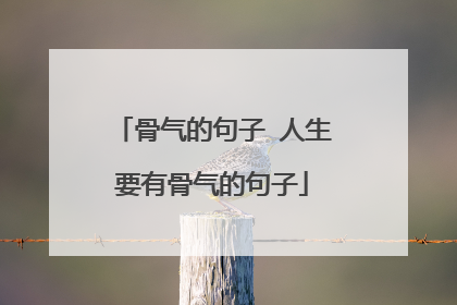 骨气的句子 人生要有骨气的句子