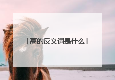 高的反义词是什么