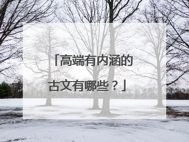高端有内涵的古文有哪些？