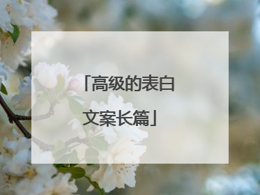 高级的表白文案长篇