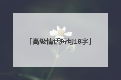 高级情话短句10字