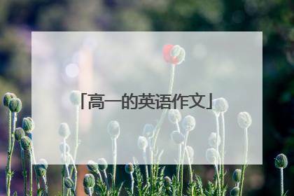 高一的英语作文