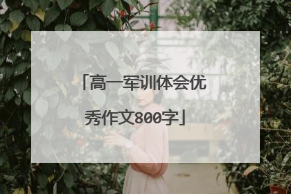 高一军训体会优秀作文800字