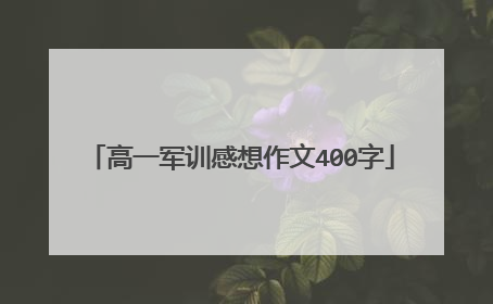 高一军训感想作文400字