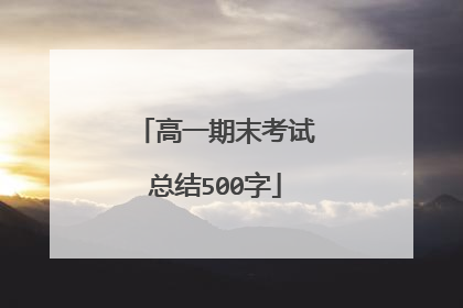 高一期末考试总结500字